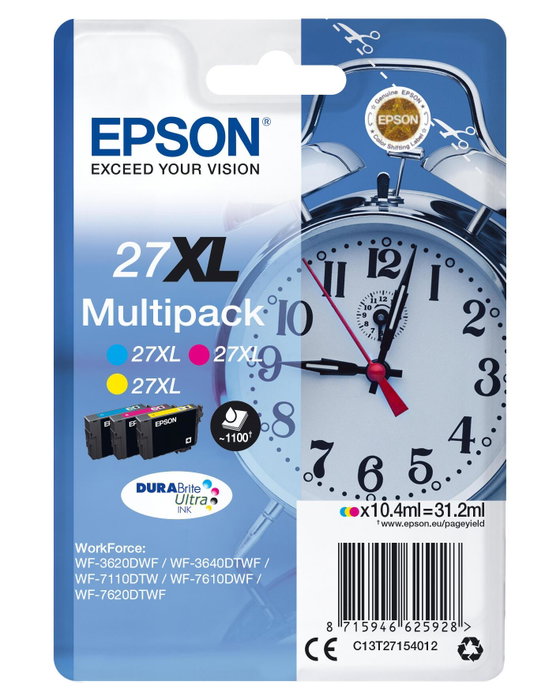Epson Multipack DURABrite Ultra Ink 27 XL (Cyan, Magenta, Jaune) Epson Multipack DURABrite Ultra Ink 27 XL (Cyan, Magenta, Jaune)