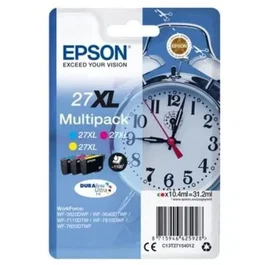 Epson Cartouche 27XL - Pack Réveil 3 couleurs (cyan, magenta, jaune) - Haute capacité 10.4ml - Rendement 100 pages