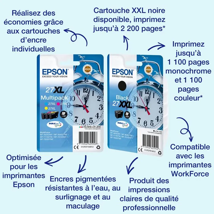 Epson Cartouche d'encre 27 XXL noir