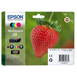 Epson C13T29864012 - Cartouche d'encre Multipack 4 couleurs (Noir, Cyan, Magenta, Jaune) - Série 29