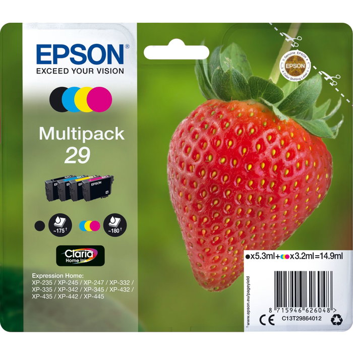 Epson Multipack d'encre 29 (C13T29864012) - 4 couleurs Epson Multipack d'encre 29 (C13T29864012) - 4 couleurs