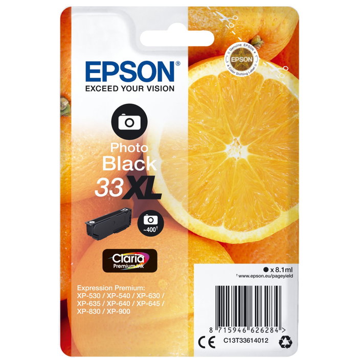 Epson Cartouche d'encre T3361 XL Photo Black Claria Premium