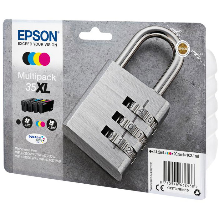 Epson Multipack 35XL C13T35964010 - 4 Cartouches Noir, Cyan, Magenta, Jaune