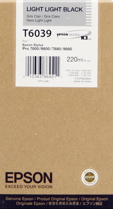 Epson C13T603900 Cartouche d'encre Light Light Black 220 ml