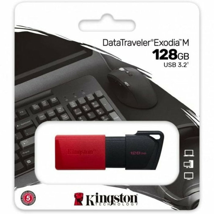 Kingston DataTraveler Exodia M 128 Go Noir et Rouge