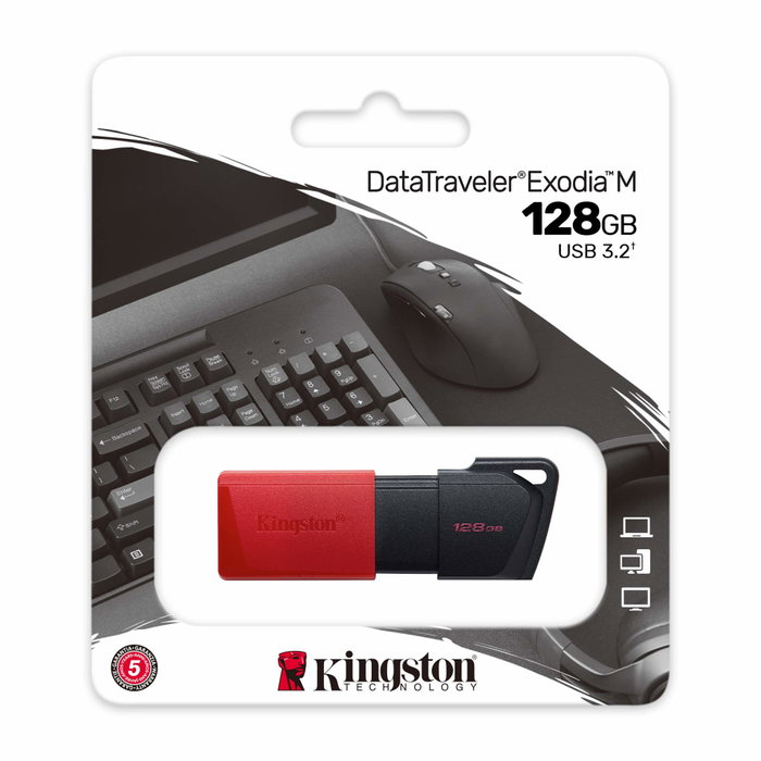 Kingston DataTraveler Exodia M 128 Go Noir et Rouge