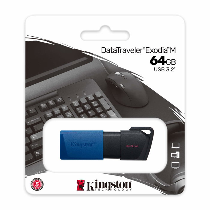 Kingston DataTraveler Exodia M 64 Go Noir et Bleu
