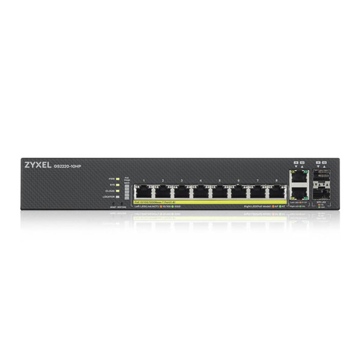 Zyxel GS2220-10HP-EU0101F Switch gestionné L2 10 ports Gigabit avec PoE 180W Zyxel GS2220-10HP-EU0101F Switch gestionné L2 10 ports Gigabit avec PoE 180W