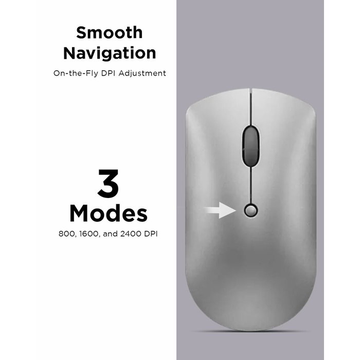 Lenovo 600 Silent Souris sans fil Bluetooth Gris Fer