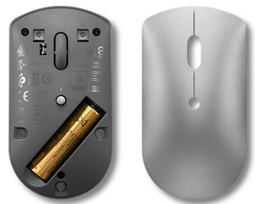 Lenovo 600 Souris silencieuse Bluetooth 5.0, 3 boutons, 61 g, DPI 2400/1600/800 réglables, capteur optique bleu, pour ordinateur portable et PC