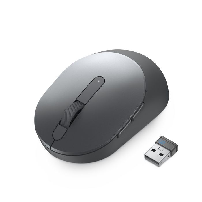 Dell MS3220W - Souris sans fil 2.4 GHz / Bluetooth 5.0 avec boutons programmables, 1600 DPI, 102 g, autonomie 36 mois