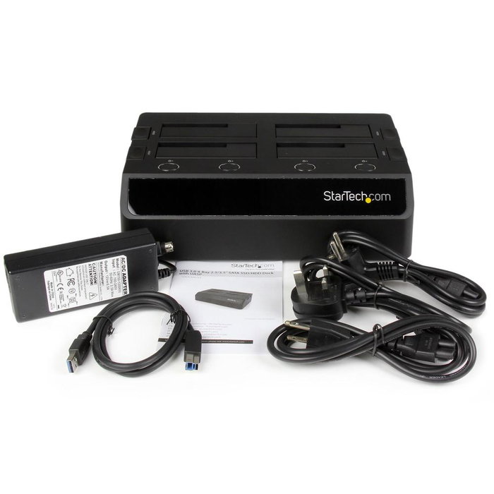 StarTech.com Station d'accueil USB 3.0 4 baies pour disque dur SATA III 2.5/3.5 pouces hot-swappable jusqu'à 6 Gbps StarTech.com Station d'accueil USB 3.0 4 baies pour disque dur SATA III 2.5/3.5 pouces hot-swappable jusqu'à 6 Gbps