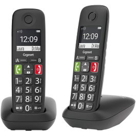Gigaset E290 Duo Téléphone Fixe Sans Fil DECT Analogique avec Répondeur et Réduction d'Énergie ECO DECT