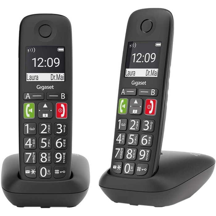 Gigaset E290 Duo Téléphone Fixe Sans Fil DECT Analogique avec Répondeur et Réduction d'Énergie ECO DECT Gigaset E290 Duo Téléphone Fixe Sans Fil DECT Analogique avec Répondeur et Réduction d'Énergie ECO DECT