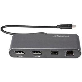 Startech TB3DKM2DPL Mini Dock Thunderbolt 3 4K Ultra HD Gris et Noir
