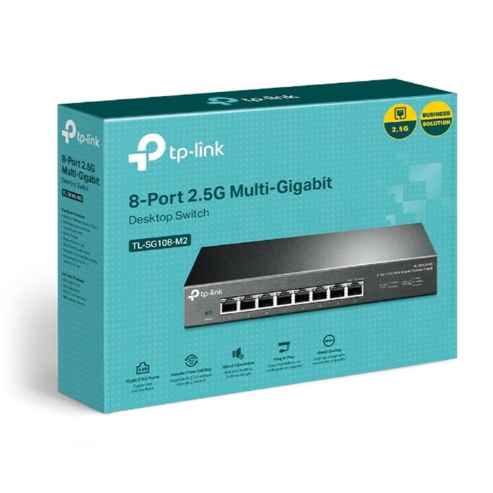 TP-Link TL-SG108-M2 Switch 8 ports 2.5G Gigabit, bureau Métal sans ventilateur TP-Link TL-SG108-M2 Switch 8 ports 2.5G Gigabit, bureau Métal sans ventilateur