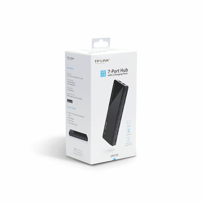TP-Link UH720 Hub USB 3.0 avec 7 ports et 2 ports de charge, Noir