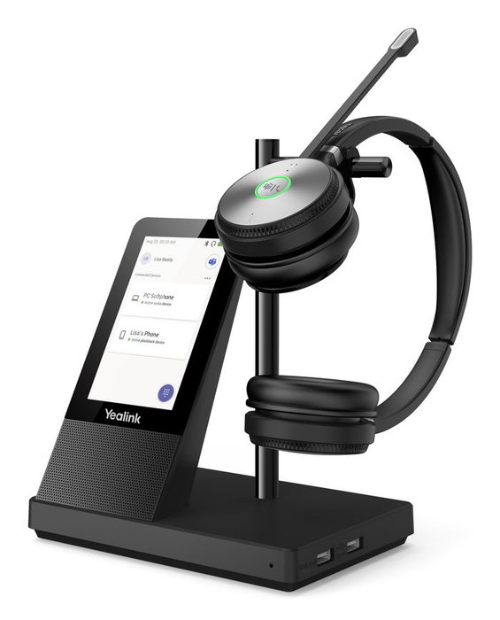 Yealink Casque sans fil DECT WH66 avec station de travail tout-en-un, écran tactile 4 pouces, compatible Microsoft Teams et Skype for Business