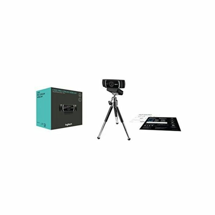 Logitech Webcam C922 Pro Stream 960-001088 - Noir, 1080p 30fps / 720p 60fps, Autofocus, Microphone stéréo