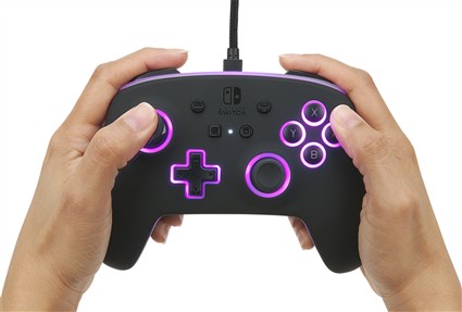 PowerA Manette avec Câble Améliorée Spectra LED pour Nintendo Switch - Modèle 1510925-01 avec 8 Couleurs, Effets Lumineux et Boutons Programmables