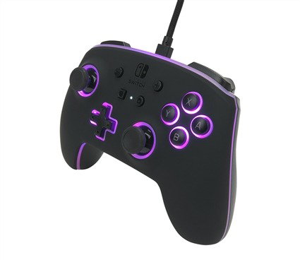 PowerA Manette avec Câble Améliorée Spectra LED pour Nintendo Switch - Modèle 1510925-01 avec 8 Couleurs, Effets Lumineux et Boutons Programmables