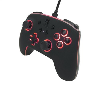 PowerA Manette avec Câble Améliorée Spectra LED pour Nintendo Switch - Modèle 1510925-01 avec 8 Couleurs, Effets Lumineux et Boutons Programmables