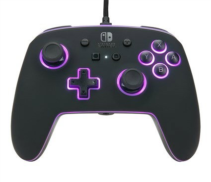 PowerA Manette avec Câble Améliorée Spectra LED pour Nintendo Switch - Modèle 1510925-01 avec 8 Couleurs, Effets Lumineux et Boutons Programmables