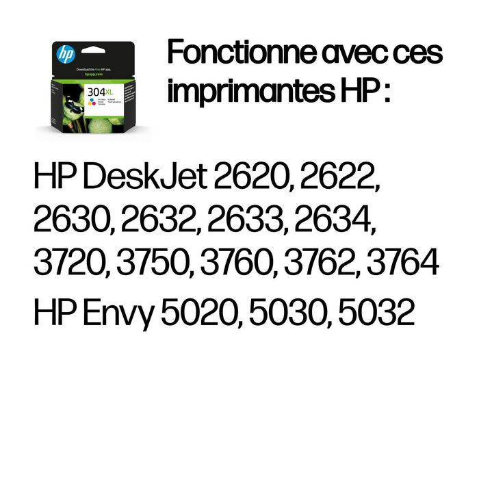 HP 304XL Cartouche d'encre trois couleurs grande capacité haute capacité HP 304XL Cartouche d'encre trois couleurs grande capacité haute capacité