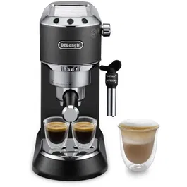 Delonghi EC685.BK Dedica Style - Machine à expresso classique noir - Café moulu et dosettes ESE - 15 bars - 1L - Système cappuccino et programmable