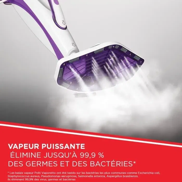 Polti Vaporetto SV440 Nettoyeur vapeur 2-en-1, balai ou main, 11 accessoires, chauffage en 15 secondes, 1500W