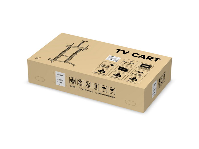 Equip EQ650605 Support Sol TV sur Roulettes Couleur Aluminium Jusqu'à 100 Pouces et 100 kg Equip EQ650605 Support Sol TV sur Roulettes Couleur Aluminium Jusqu'à 100 Pouces et 100 kg
