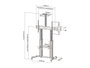 Equip EQ650605 Support Sol TV sur Roulettes Couleur Aluminium Jusqu'à 100 Pouces et 100 kg
