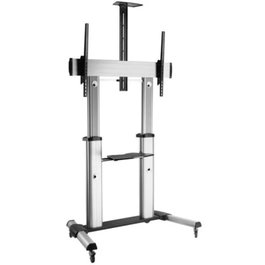 Equip EQ650605 Support Sol TV sur Roulettes Couleur Aluminium Jusqu'à 100 Pouces et 100 kg
