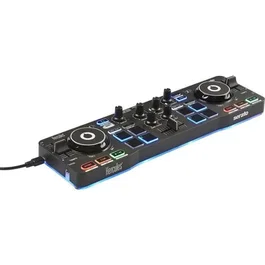 Hercules 4780884 Console DJ USB Control Starlight - 2 pistes, 8 pads, carte son intégrée - Logiciel Serato DJ Lite inclus