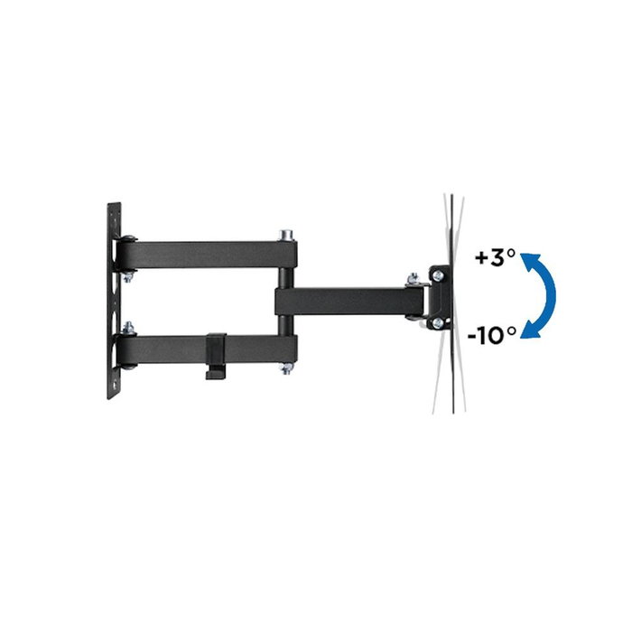 Ewent EW1522 Support Mural pour TV jusqu'à 43 Pouces, VESA 100x100 à 200x200, Inclinable et Orientable, Charge Max 30 kg