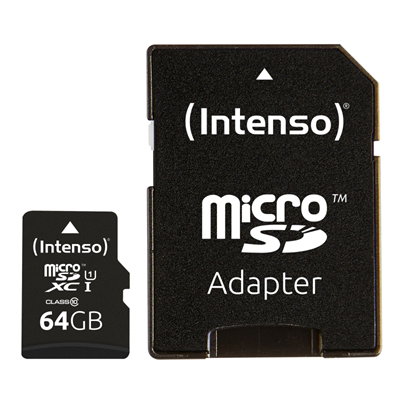 Intenso 3423490 Carte Mémoire Micro SDXC UHS-I 64 Go Classe 10 + Adaptateur Intenso 3423490 Carte Mémoire Micro SDXC UHS-I 64 Go Classe 10 + Adaptateur