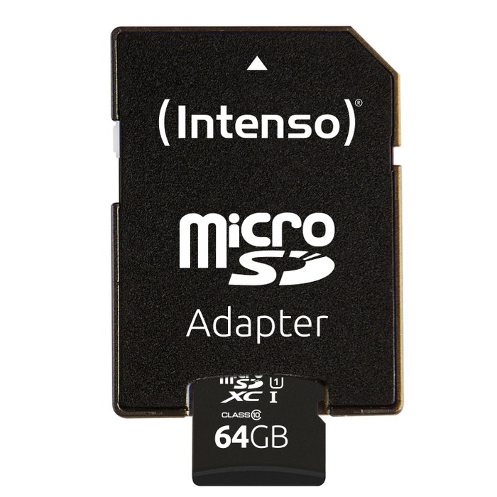Intenso 3423490 Carte Mémoire Micro SDXC UHS-I 64 Go Classe 10 + Adaptateur Intenso 3423490 Carte Mémoire Micro SDXC UHS-I 64 Go Classe 10 + Adaptateur
