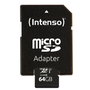 Intenso 3423490 Carte Mémoire Micro SDXC UHS-I 64 Go Classe 10 + Adaptateur