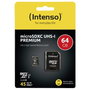 Intenso Carte mémoire Micro SDXC UHS-I Premium 64 Go avec adaptateur