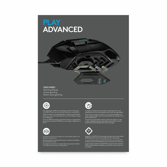 Logitech G502 HERO Souris Gaming Filaire Noir