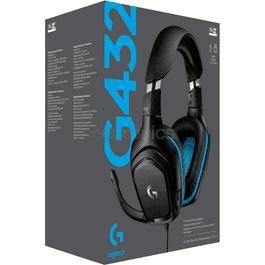Logitech 981-000770 Casque Gaming G432 avec son surround 7.1 et micro, USB et 3.5 mm, noir et cyan