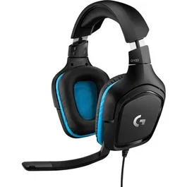 Logitech 981-000770 Casque Gaming G432 avec son surround 7.1 et micro, USB et 3.5 mm, noir et cyan