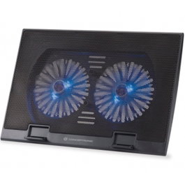 Conceptronic Base de Refroidissement pour Ordinateur Portable 2 Ventilateurs 12,5cm jusqu'à 17 Pouces USB