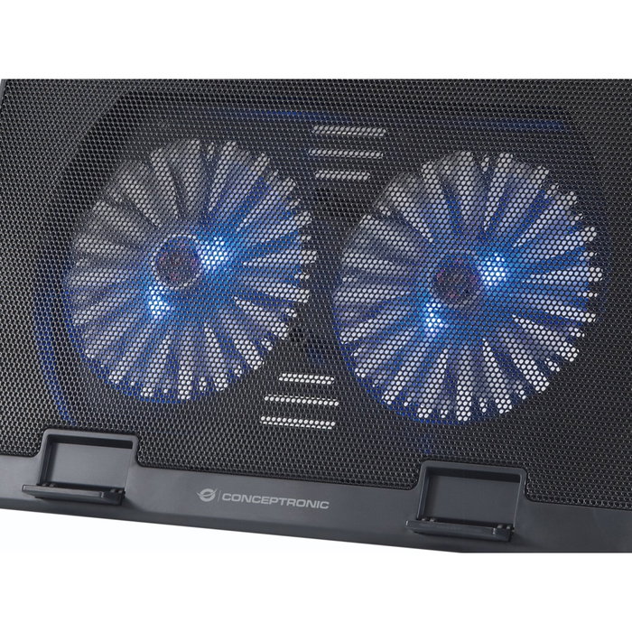 Conceptronic Base de refroidissement pour portables jusqu'à 17 pouces avec 2 ventilateurs