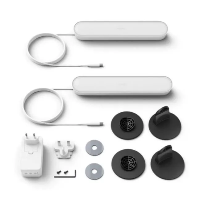 Philips Hue Play - Barre LED connectée Bluetooth - Lot de 2 - Blanc - 16 millions de couleurs - Pour ambiance et rétroéclairage TV