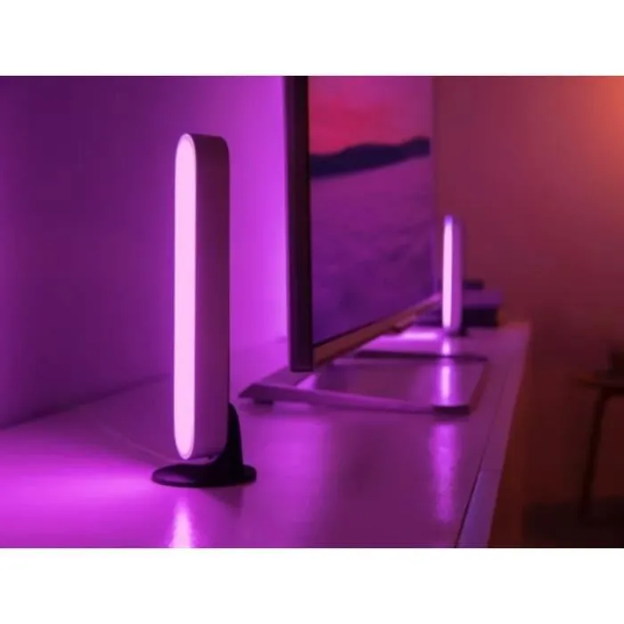 Philips Hue Play - Barre LED connectée Bluetooth - Lot de 2 - Blanc - 16 millions de couleurs - Pour ambiance et rétroéclairage TV