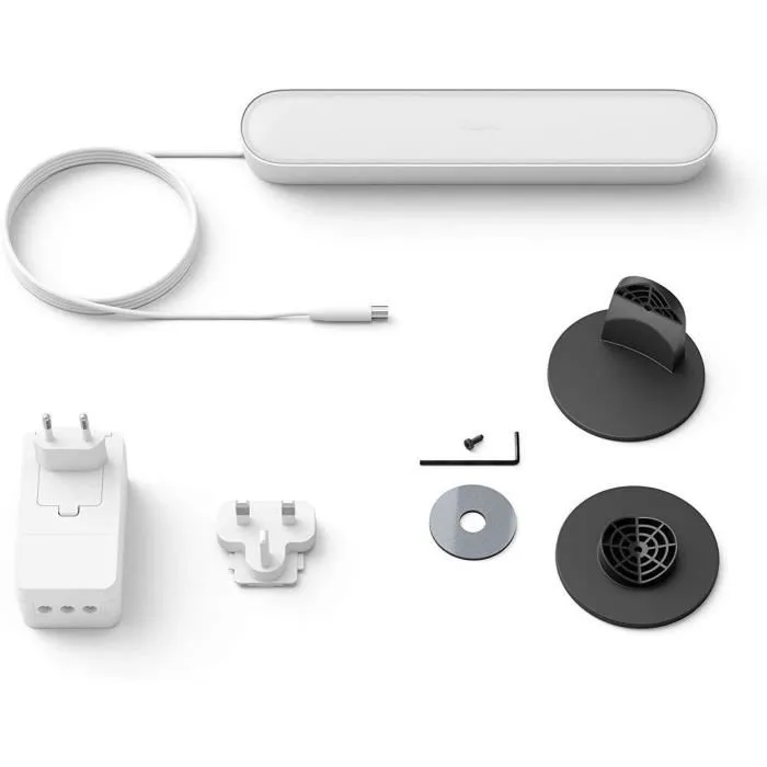Philips Hue Hue Play - Barre d'éclairage LED connectée Bluetooth, éclairage d'ambiance avec 16 millions de couleurs et blancs chauds à froids, Blanc Philips Hue Hue Play - Barre d'éclairage LED connectée Bluetooth, éclairage d'ambiance avec 16 millions de couleurs et blancs chauds à froids, Blanc