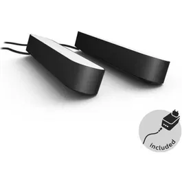 Philips Hue Hue Play - Lampe LED connectée Bluetooth, pack de 2 barres d'ambiance, compatible Alexa, Noir - Créez une ambiance avec 16 millions de couleurs