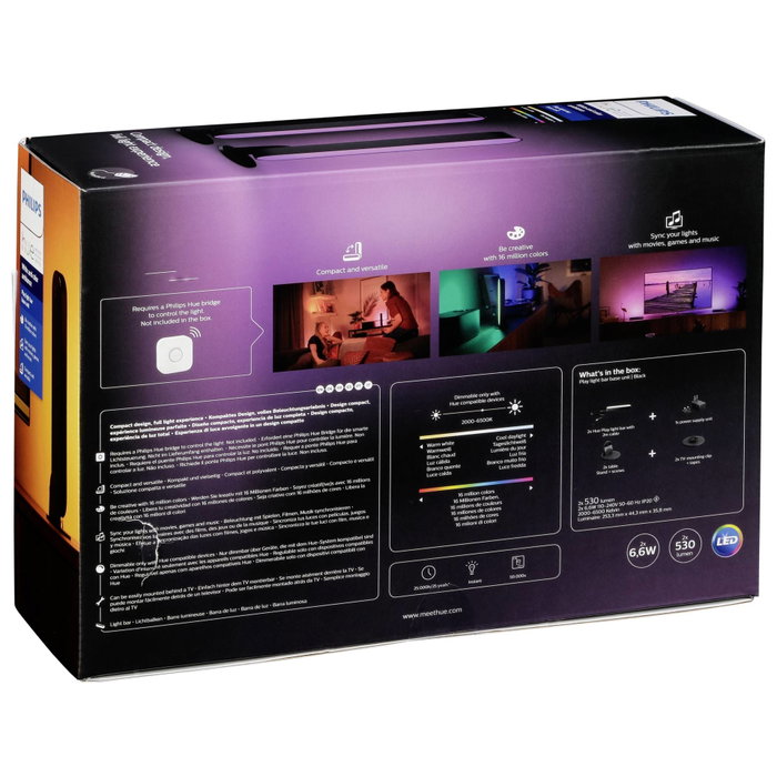 Philips Hue Hue Play pack de 2 - Noir