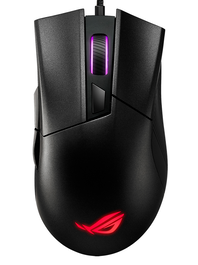 Asus ROG Gladius II Core - Souris de gaming filaire pour PC, 6200 dpi, rétroéclairage RGB, capteur optique - Noir (90MP01D0-B0UA00)